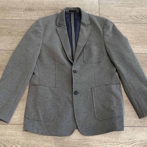 7 Diamonds Blazer Men's Large L Sport Coat Two Button Casual Jacket Suit Grey - Picture 1 of 11